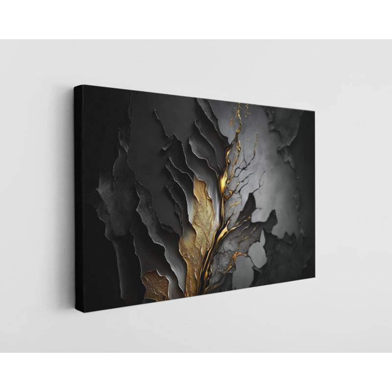 Luxe, art abstrait sur toile, H 30 po x l 45 po x P 1 po