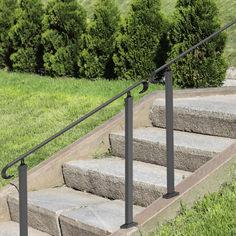Rampe d'escalier en métal, H 38,5 po x l 45,2 po x P 5,2 po