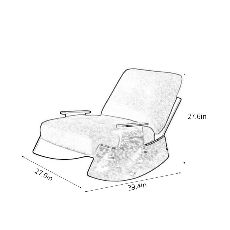 Chaise berçante rétro en bois massif, Vert