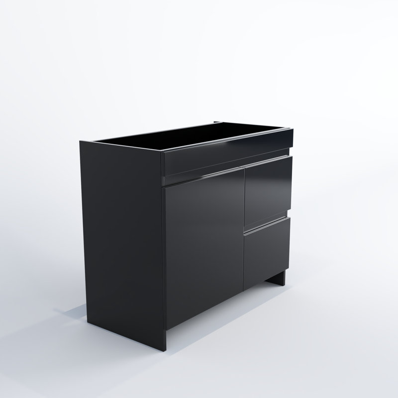 Cinnamon 36'' Single Bathroom Vanity Base Only, Glossy Black