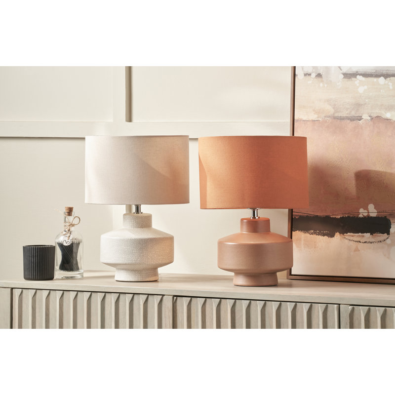 Ceramic Table Lamp, White, White