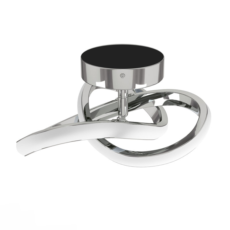 Plafonnier moderne à DEL moderne en métal nickelé, intensité réglable, certifié ETL, 6000K, 18 W
