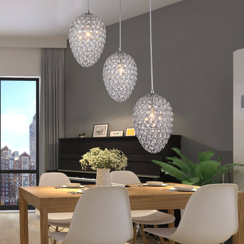 Luminaire suspendu géométrique 3 lumières grappe Whalan
