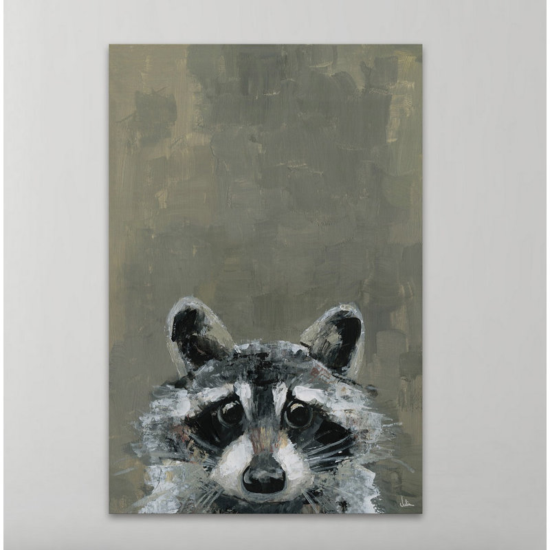 Look Raccoon by Julia Posokhova - Wrapped Canvas Painting, 152cm H x 101cm W x 3.81cm D