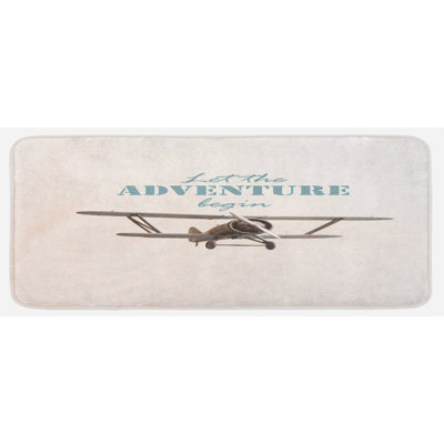 Industrial Solid Color Synthetic Kitchen Mat