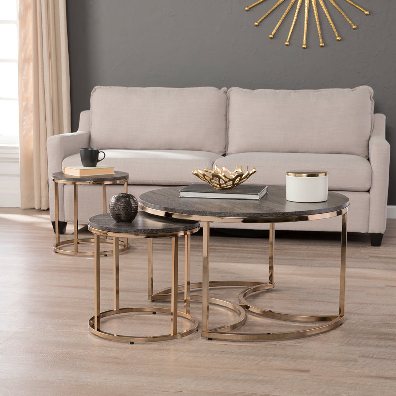 Lachlan Round Nesting Coffee Tables – 3Pc Set