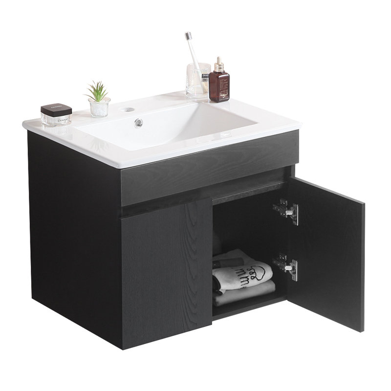 Meuble-lavabo simple 24 po avec plateau en céramique Kajuan