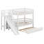 Lit superposé en bois avec toboggan, lit gigogne et escalier de rangement, lit superposé peu encombrant pour garçons et filles-618954146