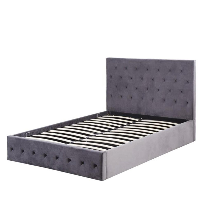 Upholstered Ottoman Storage Bed with Mattress, Double (4'6")