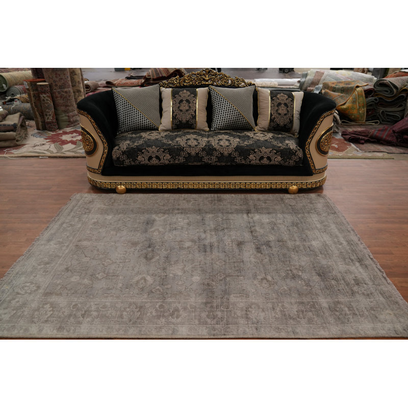 One-of-a-Kind 7' 11'' X 5' 7'' Cotton Area Rug Greys & Charcoal