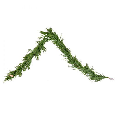 Christmas Garland, 9-FT Realistic Norfolk Pine Garland, Evergreen Real Touch Artificial Faux Greenery Garlands, for Holiday Indoor Outdoor Xmas Decoration on Table, Mantel, and Fireplace
