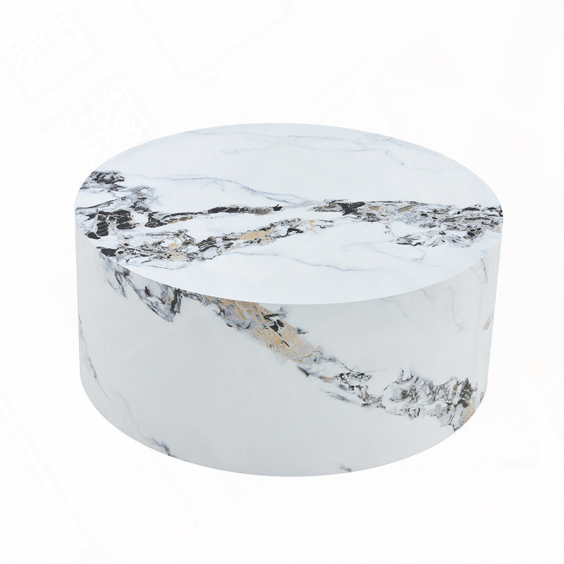 Round Coffee Table, White Marble