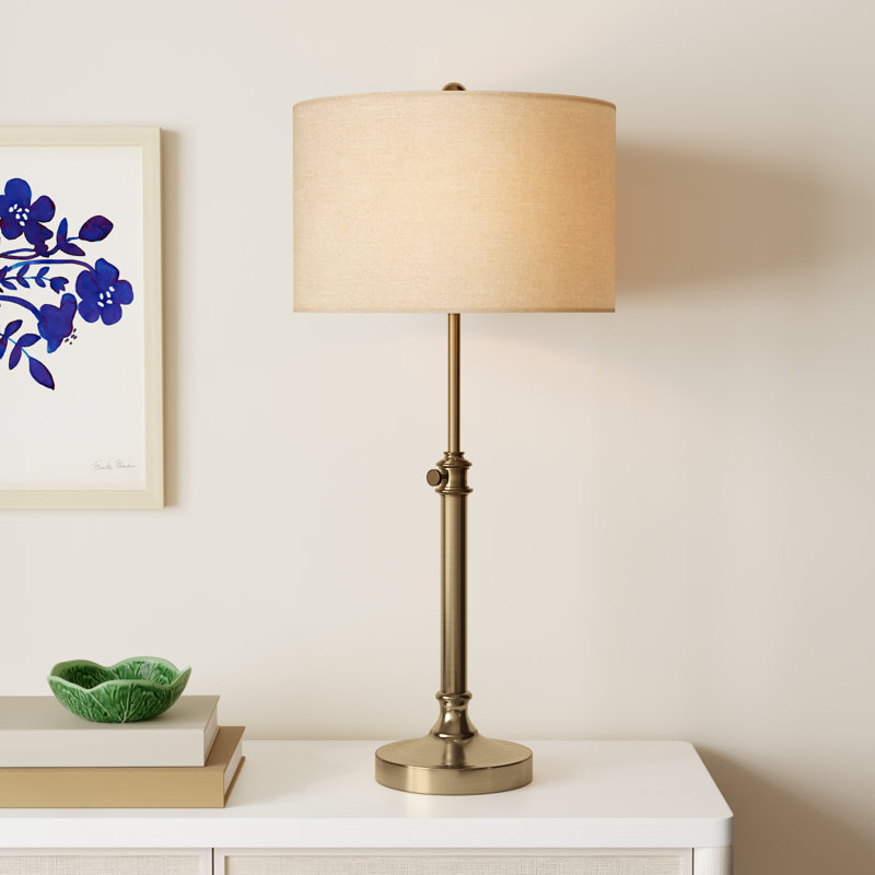 Elita Adjustable Metal Table Lamp, Antique Brass