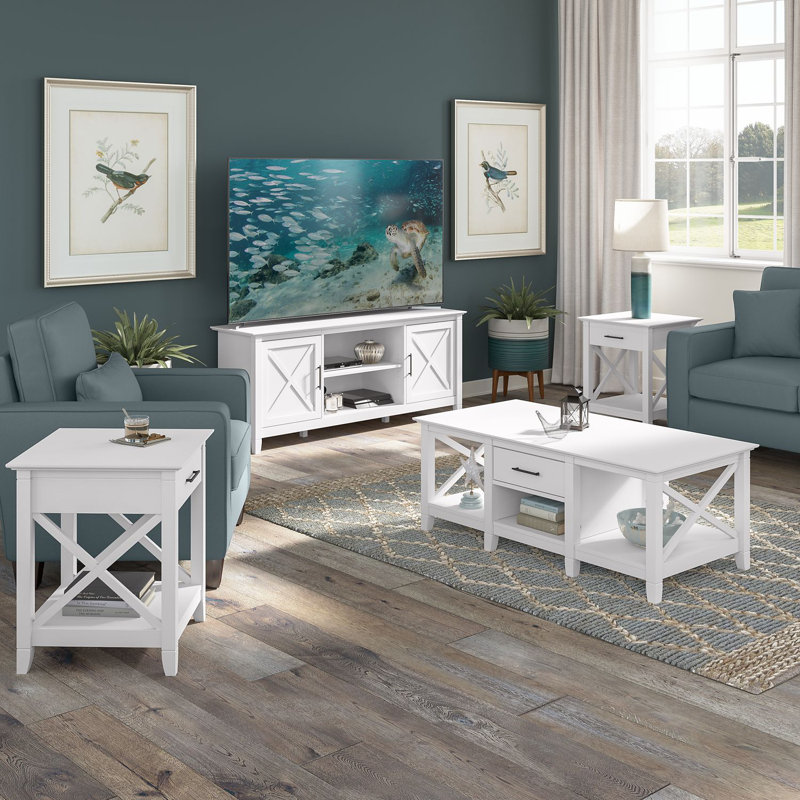 Ensemble de tables basses 4 pièces Aspen, Chêne blanc pur
