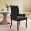 Modern Chenille Upholstered Dining Chair - Hand-Tufted Button Backrest, Curved Solid Wood Legs, Single Pack-123043501