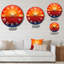 Horloge murale orange, jaune, doré, coucher de soleil III-93383302