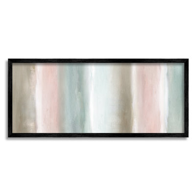 Abstrait flou rayé vert pastel doux par Nan - reproduction d'art