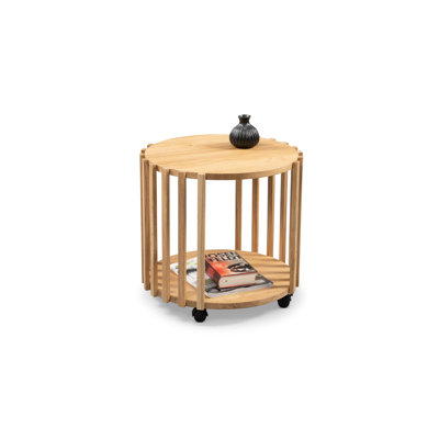 Ishaan Solid Wood Wheel End Table