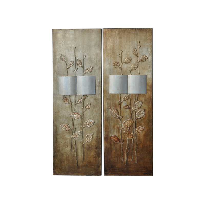 Contemporary Floral Canvas Wall Art Set in Earth Tones