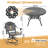 5-Piece Round Cast Aluminum Outdoor Patio Dining Set with Swivel Chairs & Cushions & Umbrella Hole-1467101778