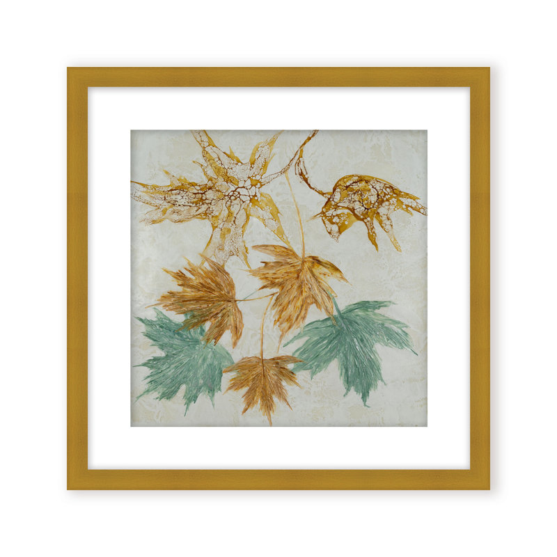 Nature Inspired "Lustrous Foliage" Canvas Wall Art By , 30" H x 30" W x 1.125" D, Framed Print, Beige