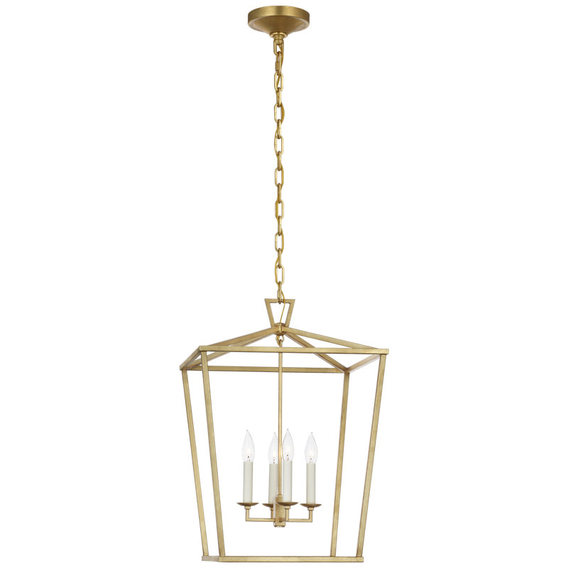 Chapman & Myers Darlana Lantern, Gilded Iron, 24.5" H x 17" W x 17" D