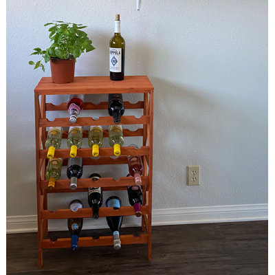 25 Bottle Floor Wine Rack - Freestanding Wine Bottle Holder with Tabletop
