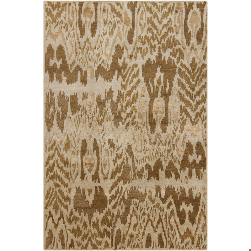 Rupec Brown/Tan Abstract Area Rug, 5' x 7'6"
