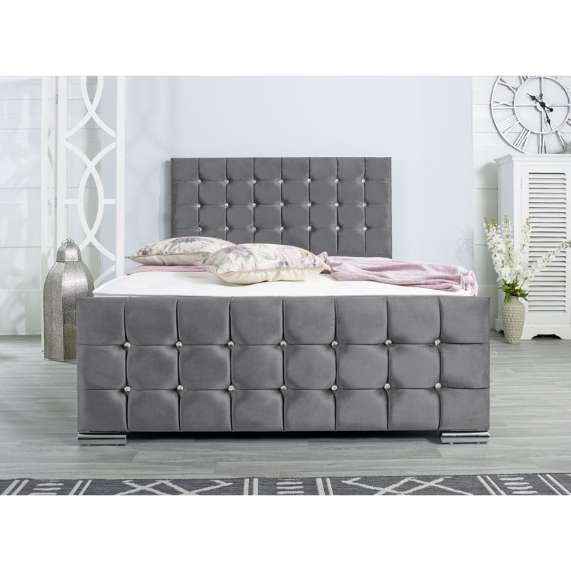 Chesson Upholstered Bed Frame, Double (4'6), Charcoal