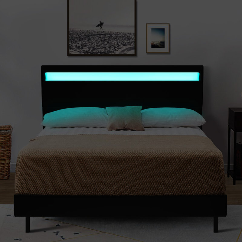 Grand lit plateforme Sarnia, Noir