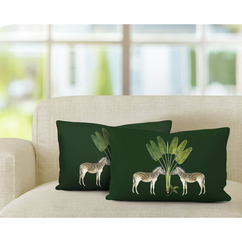 Housse et insert de coussin carré intérieur / extérieur , Vert, L 20 po x H 14 po