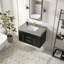 Ensemble de meuble-lavabo flottant moderne de 40 po avec plateau en pierre frittée grise, lavabo sous-comptoir et ensemble de drain