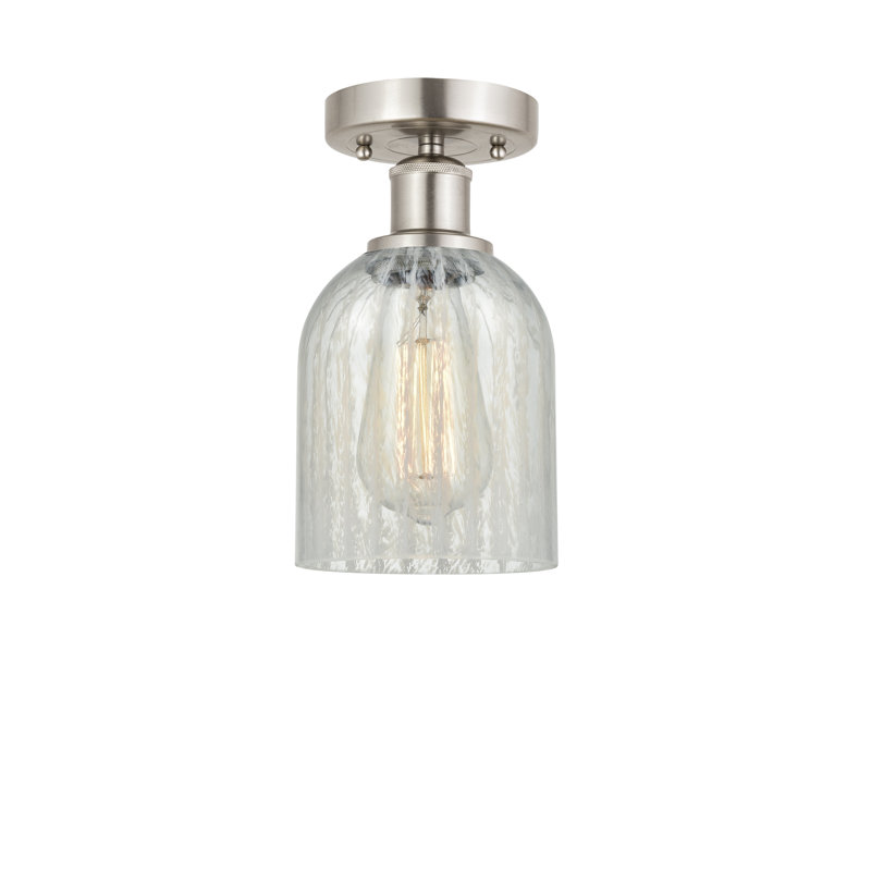 Plafonnier semi-encastré Reiko, Mouchette, Nickel satiné brossé, H 9,75 po x l 5 po x P 5 po