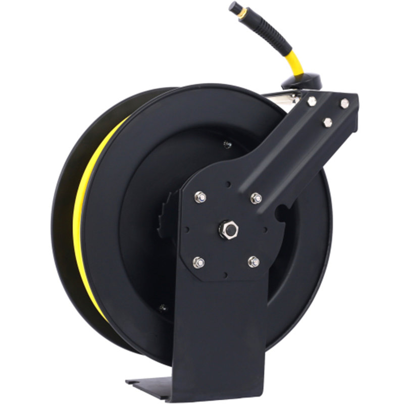 Air Hose Reel Retractable SBR Rubber Hose Max 300PSI Heavy Duty Industrial Steel Single Arm Construction