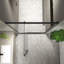 Porte de douche pivotante l 44-48 "x H 74", ouverte à l'extérieur, arrêt à 105 degrés, avec finition en verre trempé noir mat 5/16 "