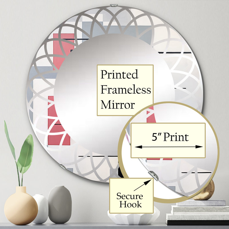 Durian - Miroir mural moderne rond, 24 po x 24 po