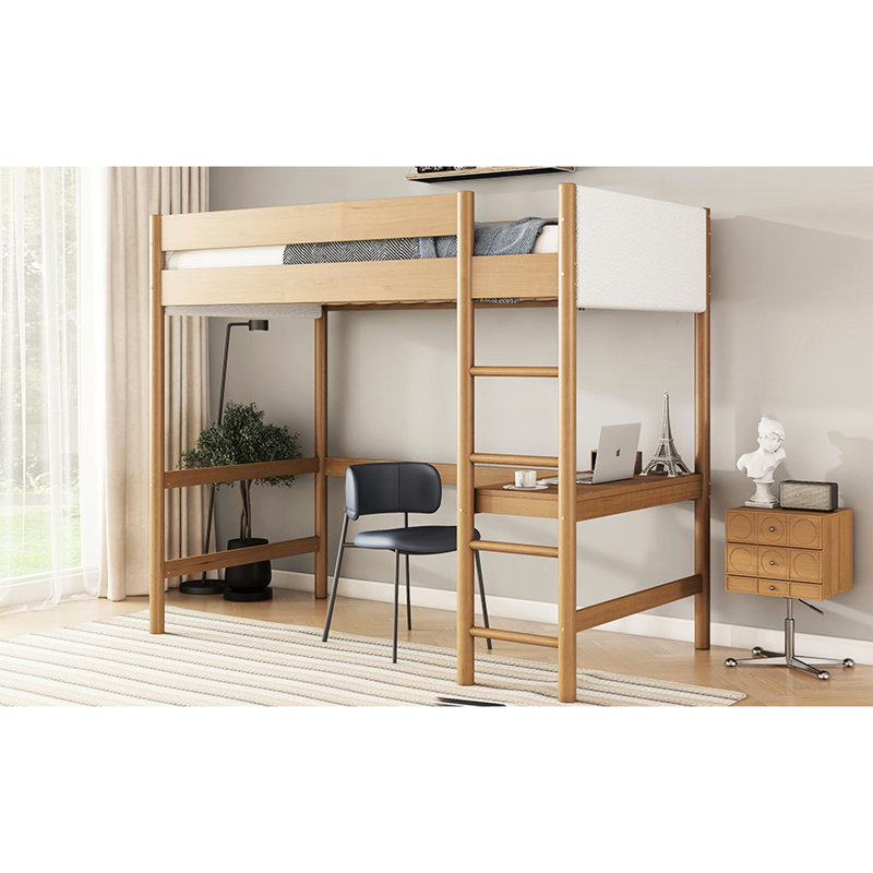 Lit mezzanine simple avec bureau et tête de lit élégante - matériaux élégants de qualité supérieure