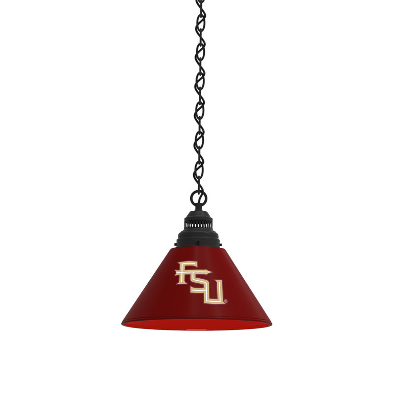 1 - Light Single Pendant, Black, Florida State Seminoles (FSU Letters Logo)