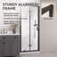Porte de douche pliante en aluminium noir mat 32 po x H 72 po x verre trempé transparent 1/4 po-133336708