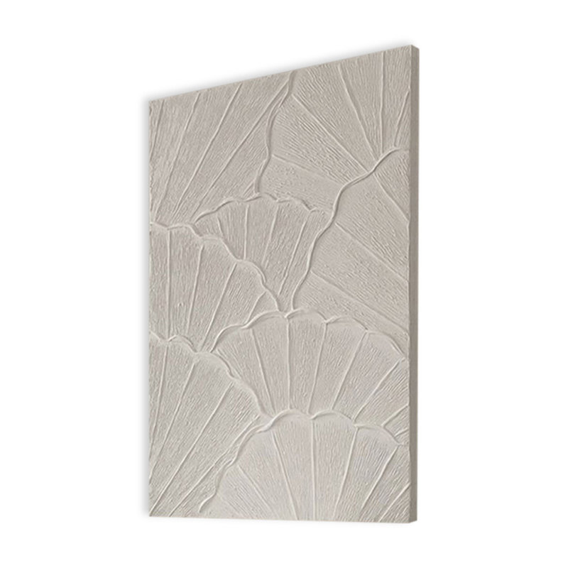 Art mural Mid-Century moderne en toile pour salon, H 31,5 po x l 23,62 po, Blanc