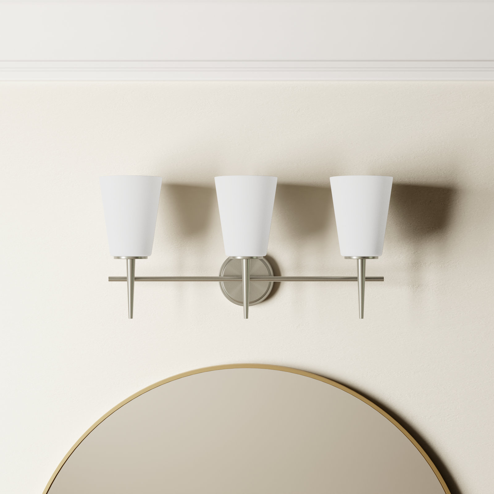 Erlandson 3-Light Dimmable Vanity Light, 100W A19 Medium, Brushed Nickel