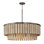Luminaire suspendu 6 lumières en laiton foncé l 30 po x H 11 po avec bois de manguier fabriqué à la main et teinte gris nordique