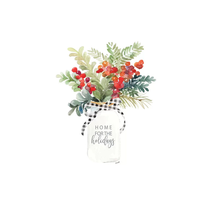 Mason Jar For Christmas by Lanie Loreth - Wrapped Canvas Painting, 20.32 cm H x 30.48 cm W