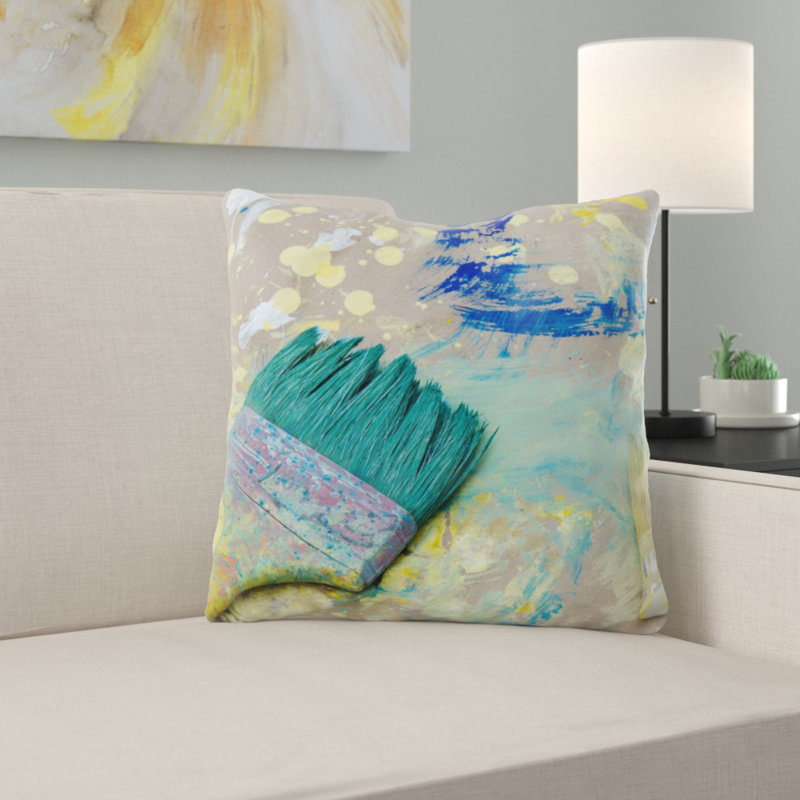 Housse et insert de coussin extérieur Wilkie Paint, Microsuède, Intérieur