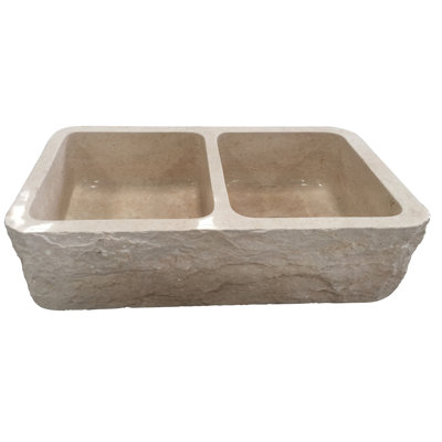 Rushmore 36'' L Double Bowl Engineered Stone Kitchen Sink
