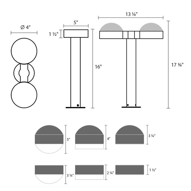 Reals LED Bollard Light, Textured Bronze, 23.75" H x 5" W x 13.5" D, Clear White