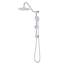 Pomme de douche à pluie de 10 po et système portatif - Fixation murale, métal, finition, 3 modèles de jet, hauteur réglable, support en métal avec revêtement anticorrosion avec glissières, barre coulissante, résistance, aspect