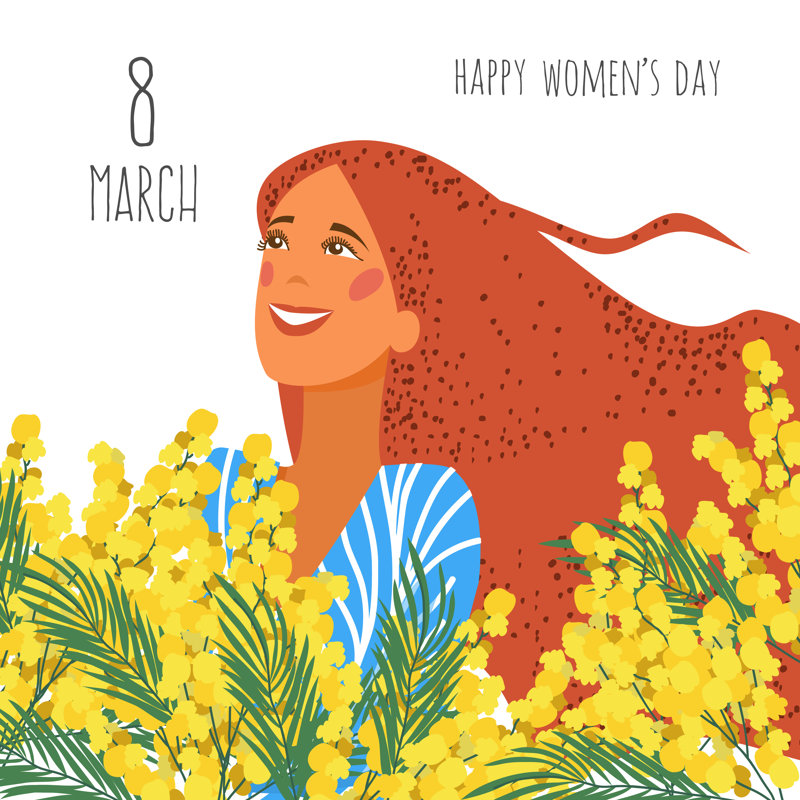 Tresckow Happy Women's Day by Kupalina - Wrapped Canvas Print, 30cm H x 30cm W x 3.8cm D
