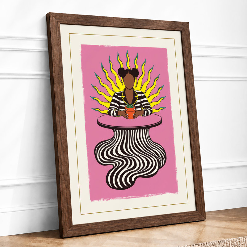Crowned in Radiance Art Deco - Framed Print, A3 - 42.0 x 29.7 cm, Walnut