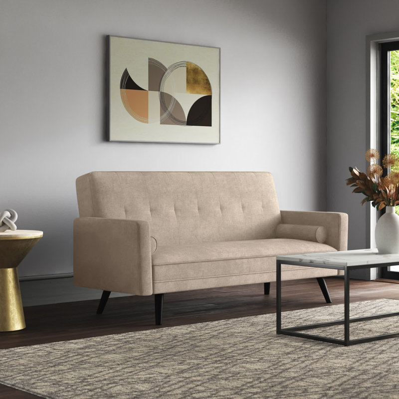 Kydin Twin Upholstered Convertible Sofa, Beige 